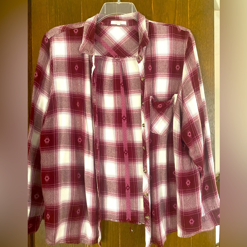 Maurices red checkered flannel!